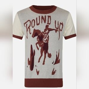 Collectif Gray and Brown 'Round Up' Knit Tee